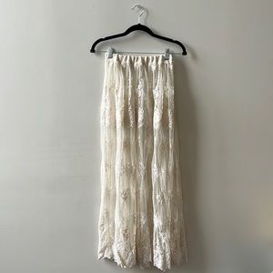 Cream Sheer Lace Skirt